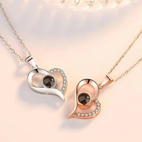 Collar te amo en 100 idiomas + caja de lujo